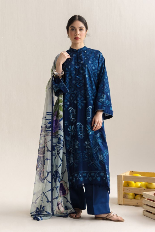 Coco by Zara Shahjahan Edit 26 Vol II Stitched Embroidered Lawn 3 Piece Suit-SOREN-9A