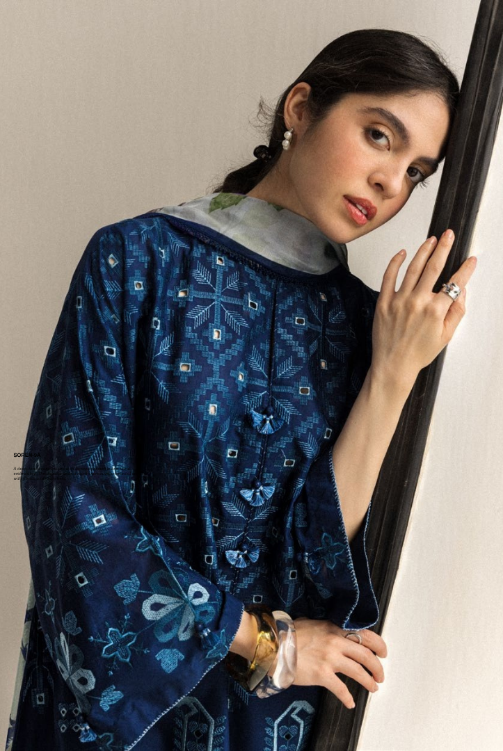 Coco by Zara Shahjahan Edit 26 Vol II Stitched Embroidered Lawn 3 Piece Suit-SOREN-9A
