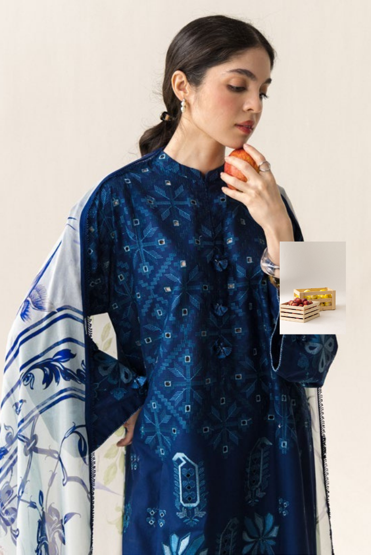 Coco by Zara Shahjahan Edit 26 Vol II Stitched Embroidered Lawn 3 Piece Suit-SOREN-9A