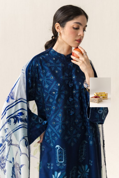Coco by Zara Shahjahan Edit 26 Vol II Stitched Embroidered Lawn 3 Piece Suit-SOREN-9A