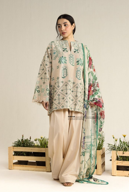 Coco by Zara Shahjahan Edit 26 Vol II Stitched Embroidered Lawn 3 Piece Suit-SOREN-9B