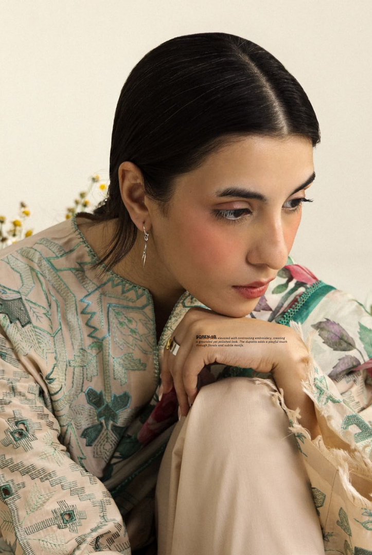 Coco by Zara Shahjahan Edit 26 Vol II Stitched Embroidered Lawn 3 Piece Suit-SOREN-9B