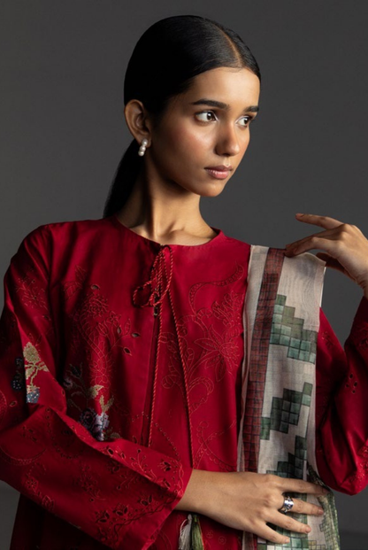 3 Piece Suit Stitched Embroidered Lawn Coco By Zara Shahjahan Lawn’26 SUNE-10A