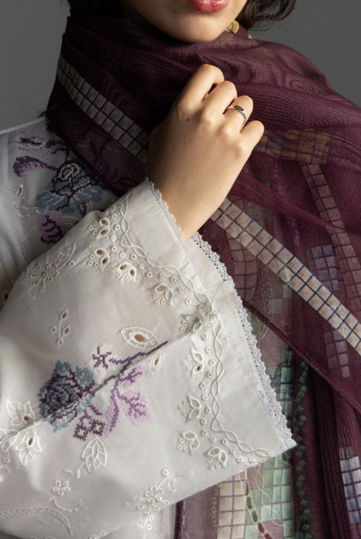 3 Piece Suit Stitched Embroidered Lawn Coco By Zara Shahjahan Lawn’26 SUNE-10B