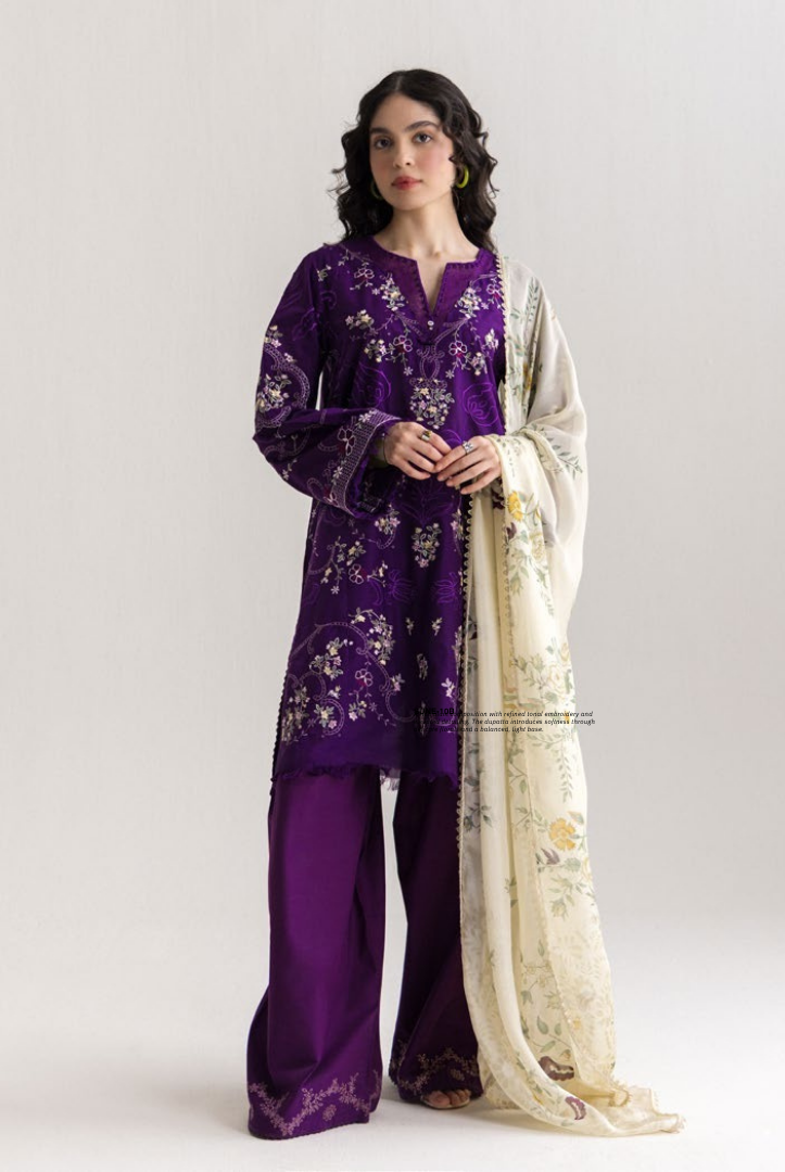 Coco by Zara Shahjahan Edit 26 Vol II Stitched Embroidered Lawn 3 Piece Suit-SUNE-10B