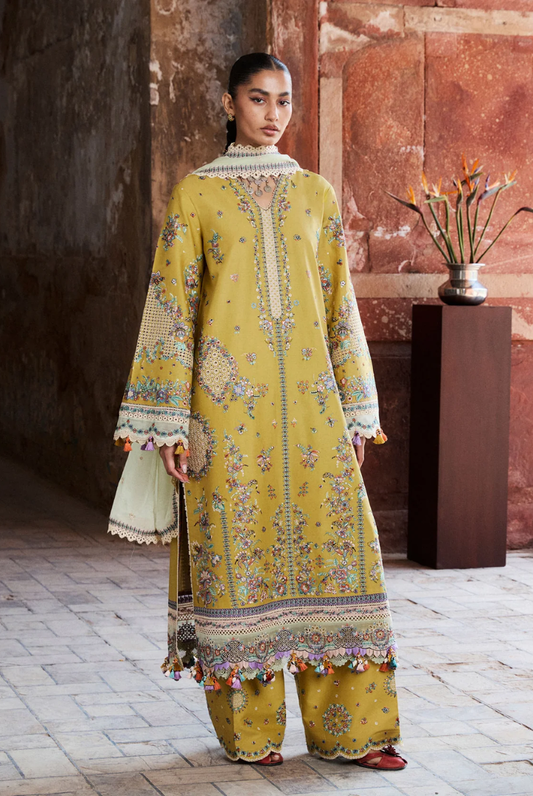 Zan by Hussain Rehar 3 Piece Suit Stitched Luxury Lawn Festive Collection'26-SARI