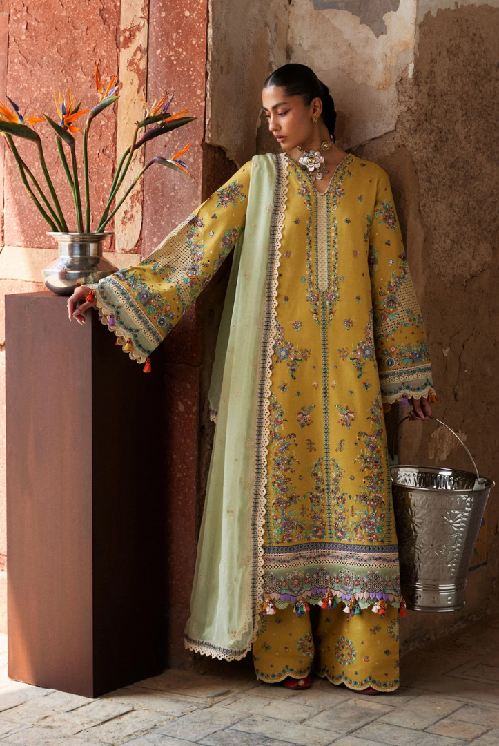Zan by Hussain Rehar 3 Piece Suit Stitched Luxury Lawn Festive Collection'26-SARI