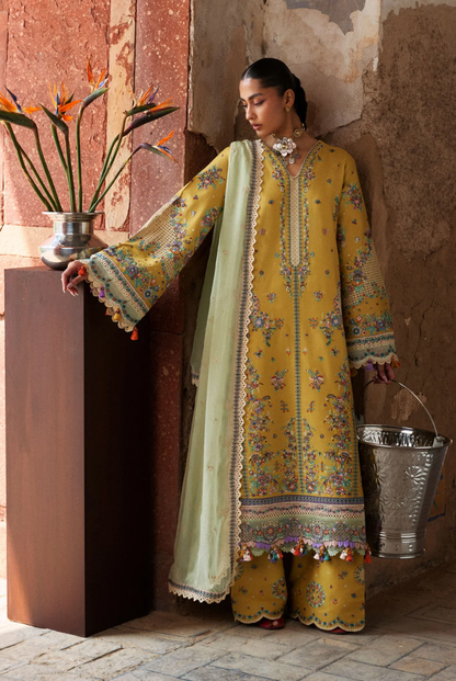 Zan by Hussain Rehar 3 Piece Suit Stitched Luxury Lawn Festive Collection'26-SARI