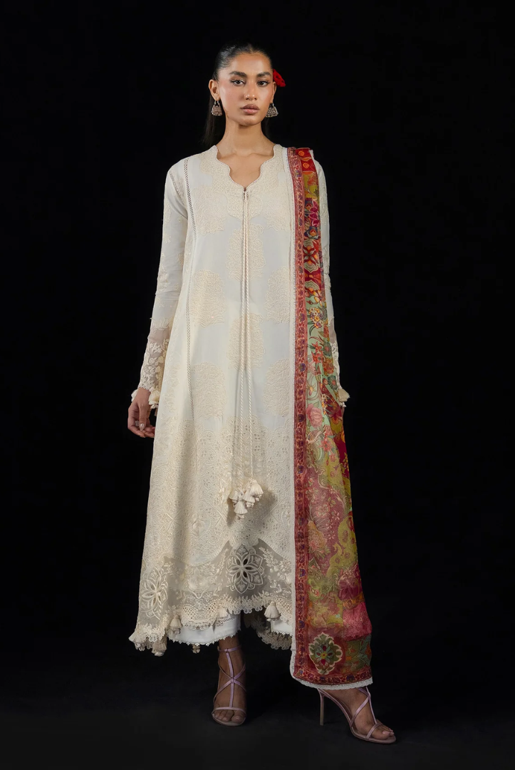 Zan by Hussain Rehar 3 Piece Suit Stitched Luxury Lawn Festive Collection'26-SEFI