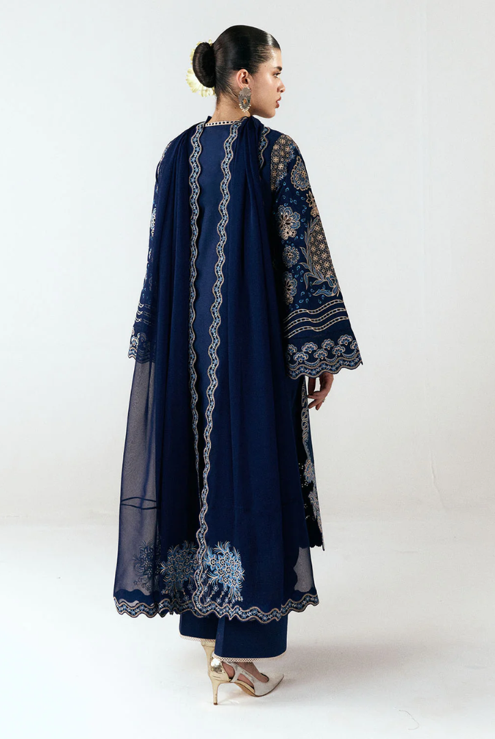 Jugnu by Hussain Rehar Stitched 3 Piece Embroidered Lawn Suit – TIVA-D#1285