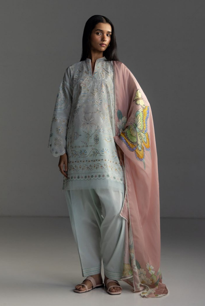 3 Piece Suit Stitched Embroidered Lawn Coco By Zara Shahjahan Lawn’26 VEYA-7B