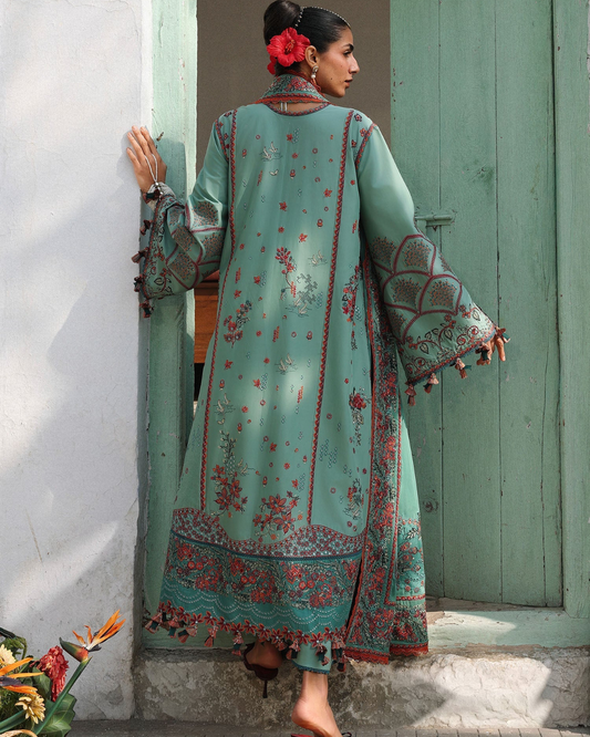 3 Piece Suit Stitched Embroidered KALABAGH Luxury Lawn '26 by Hussain Rehar Eid Edit VERDANT-D#91