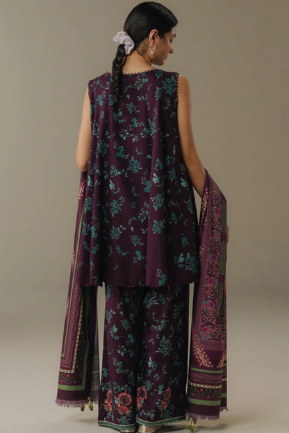 3 Piece Suit Stitched Printed Linen Drop Five Coco By Zara Shahjahan Wild Fern-2B