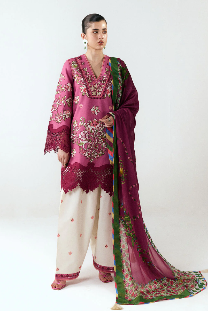 Jugnu by Hussain Rehar Stitched 3 Piece Embroidered Lawn Suit – YAWI-D#1282