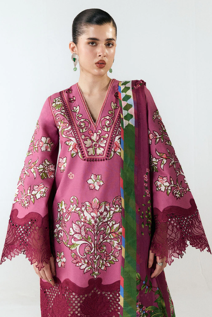 Jugnu by Hussain Rehar Stitched 3 Piece Embroidered Lawn Suit – YAWI-D#1282