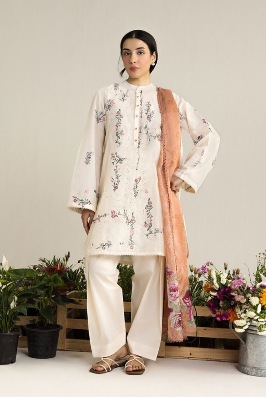 Coco by Zara Shahjahan Edit 26 Vol II Stitched Embroidered Lawn 3 Piece Suit-YURA-3A