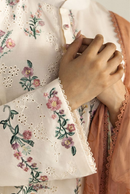 Coco by Zara Shahjahan Edit 26 Vol II Stitched Embroidered Lawn 3 Piece Suit-YURA-3A