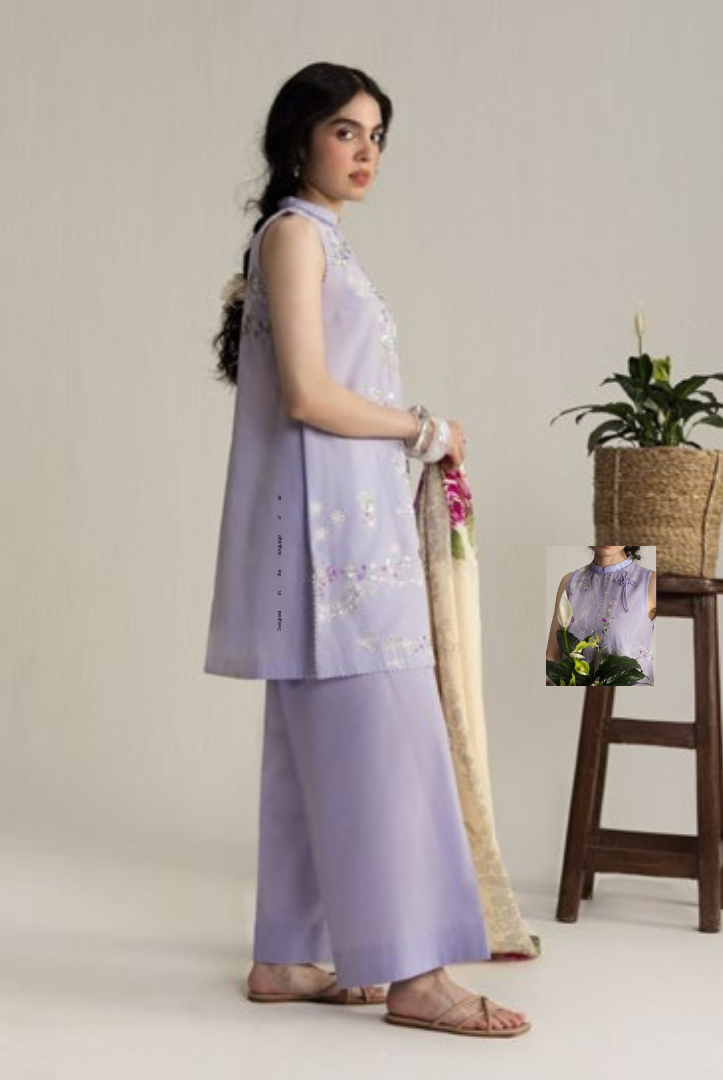 Coco by Zara Shahjahan Edit 26 Vol II Stitched Embroidered Lawn 3 Piece Suit-YURA-3B