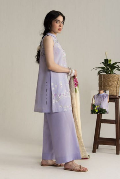 Coco by Zara Shahjahan Edit 26 Vol II Stitched Embroidered Lawn 3 Piece Suit-YURA-3B
