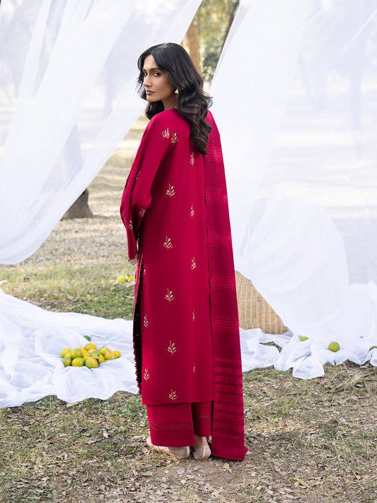 3 PC - Mystique by Sanam Saeed - Stitched Luxury Collection - Ruby Red (Article-06)