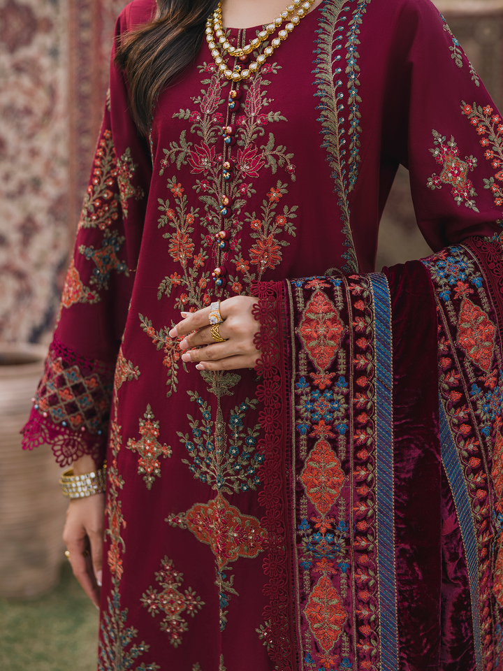 3 PC - Eshaisha Winter '25 - Stitched Marina Twill - Deep Maroon