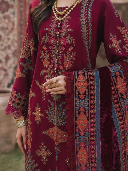 3 PC - Eshaisha Winter '25 - Stitched Marina Twill - Deep Maroon