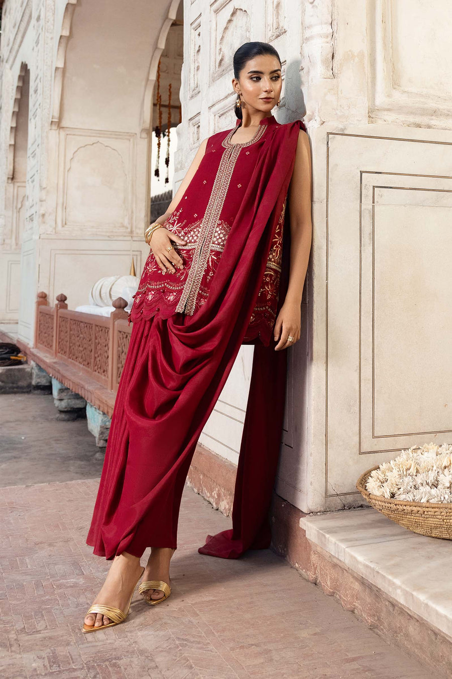 3 Piece Stitched Embroidered Chiffon Suit