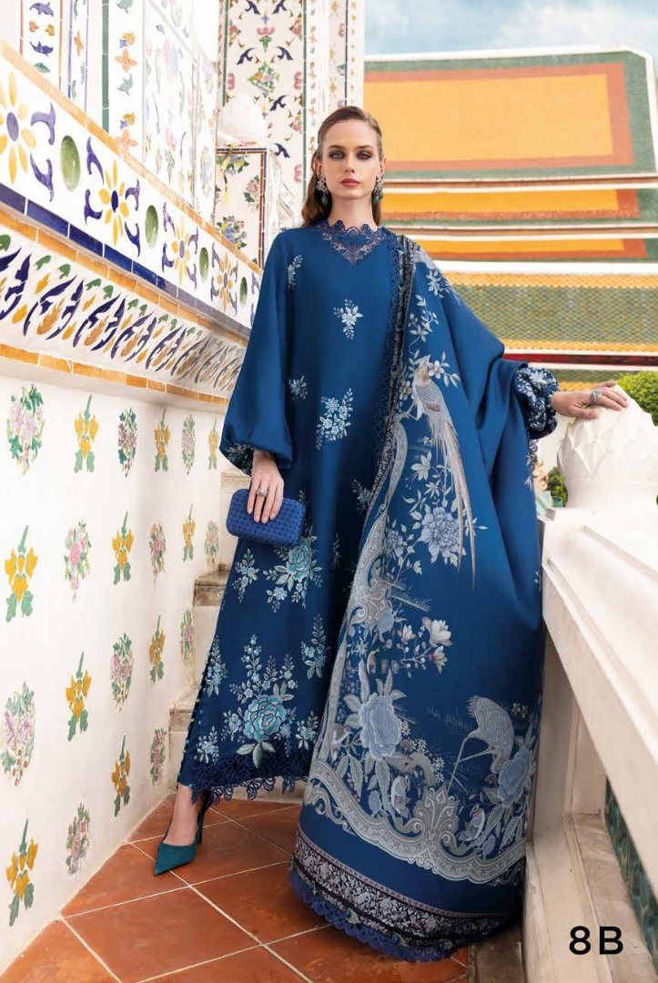 3 Piece Stitched Printed Linen Suit Maria B MPrints Winter Collection MBMP