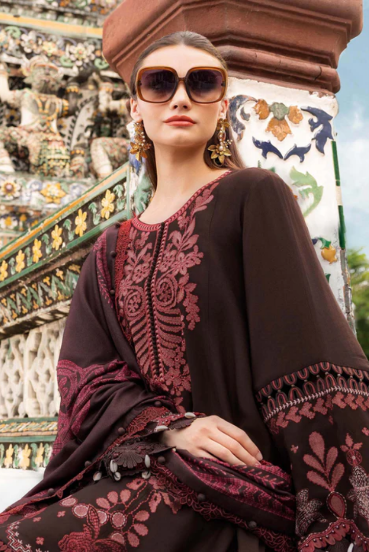 3 Piece Stitched Printed Linen Suit Maria B MPrints Winter Collection MBMP