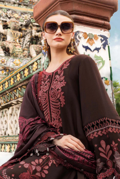 3 Piece Stitched Printed Linen Suit Maria B MPrints Winter Collection MBMP