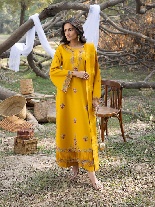 3 PC - Mystique by Sanam Saeed - Stitched Luxury Collection - Mustard Yellow (Article-02)