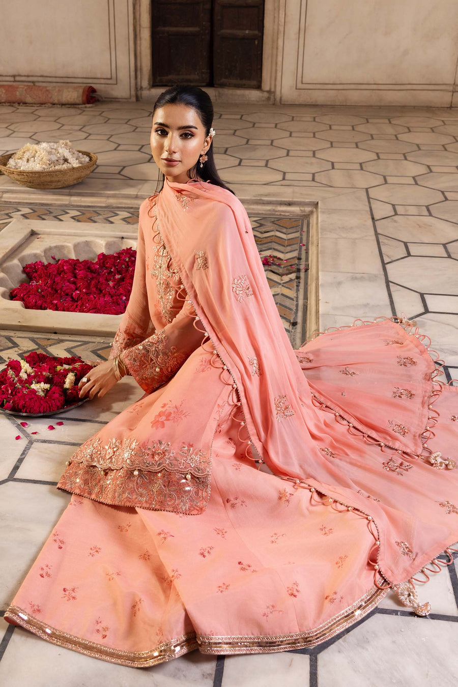 3 Piece Stitched Embroidered Chiffon Suit