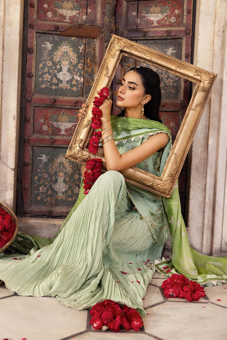 3 Pc Stitched Embroidered Silk Cotton Net Suit
