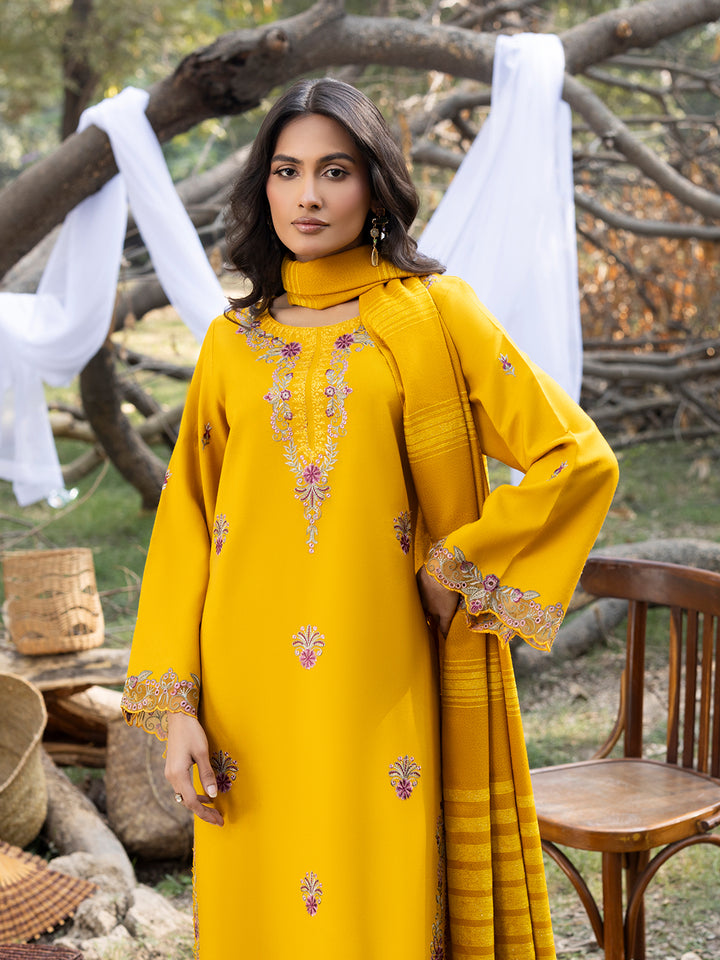 3 PC - Mystique by Sanam Saeed - Stitched Luxury Collection - Mustard Yellow (Article-02)