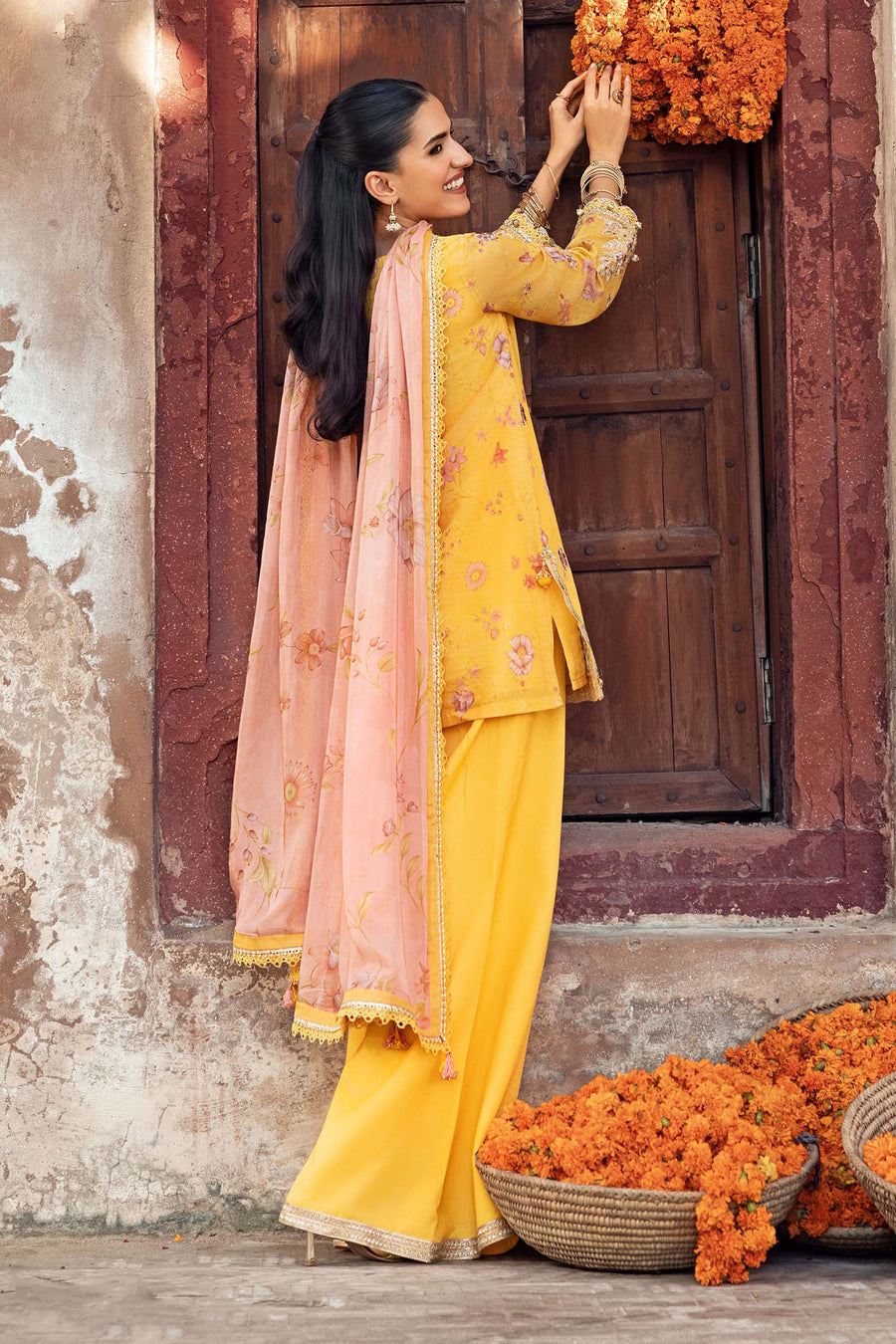 3 Pc Stitched Embroidered Silk Cotton Net Suit