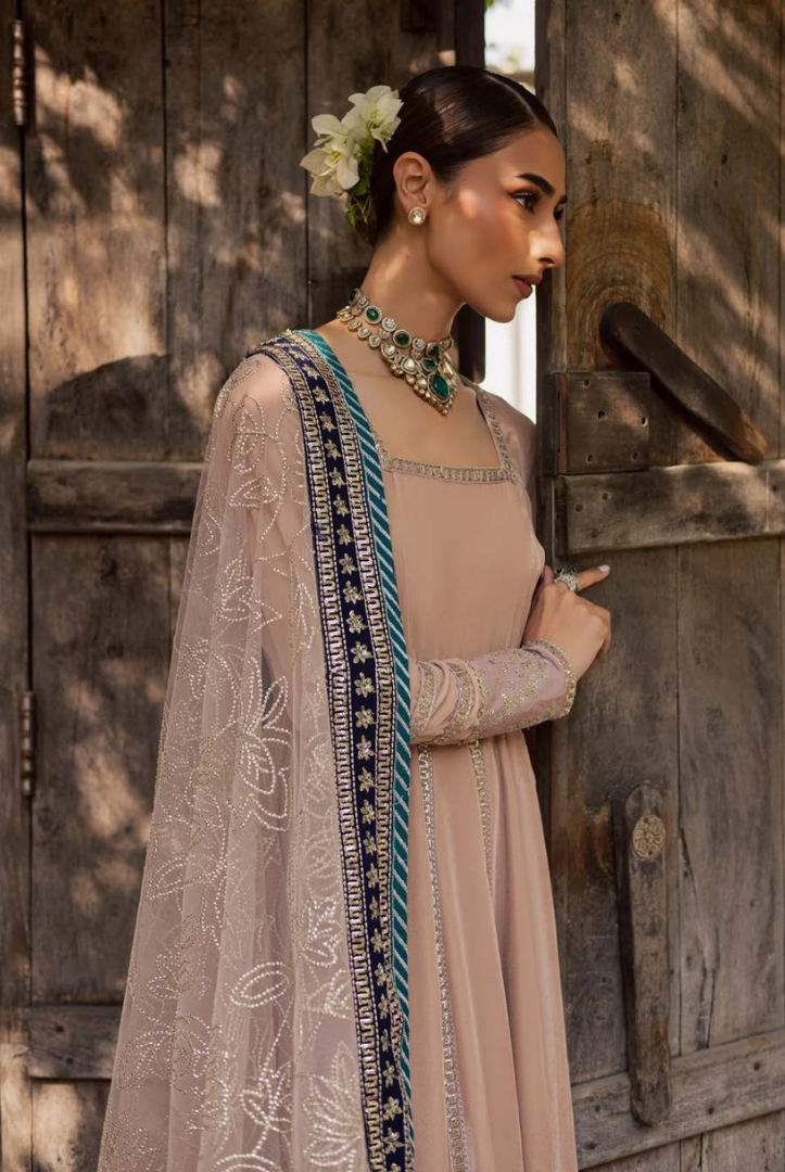 3 Piece Stitched Embroidered Velvet Suit with Shawl | Luxury Wedding Wear MAYA by Nureh