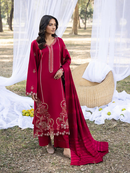 3 PC - Mystique by Sanam Saeed - Stitched Luxury Collection - Ruby Red (Article-06)