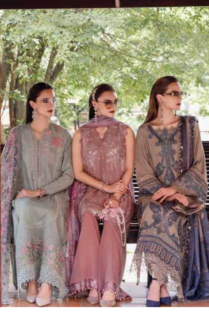 3 Piece Stitched Printed Linen Suit Maria B MPrints Winter Collection MBMP