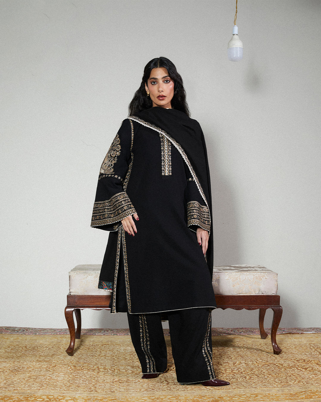 Stitched Karandi Embroidered Jugnu by Hussain Rehar-TILA