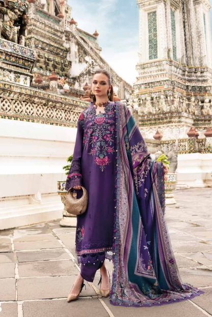 3 Piece Stitched Printed Linen Suit Maria B MPrints Winter Collection MBMP