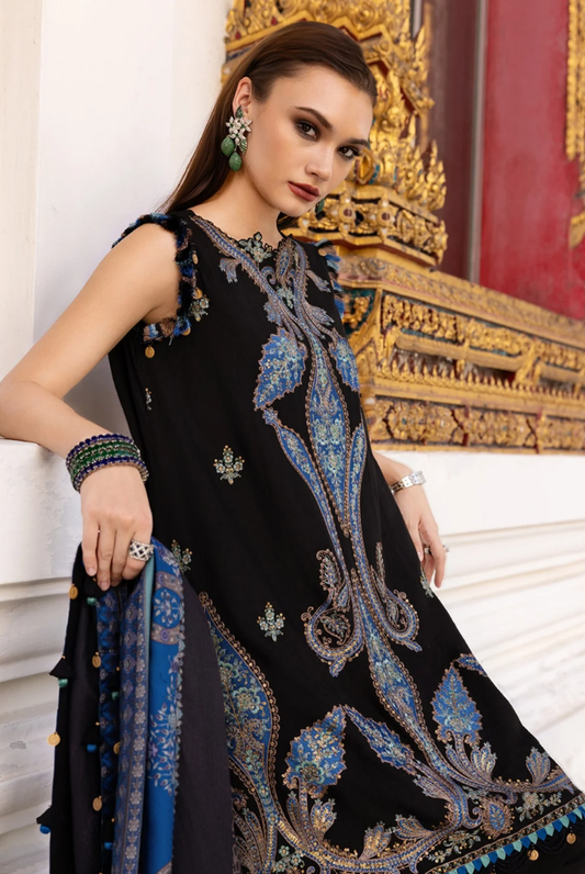 3 Piece Stitched Printed Linen Suit Maria B MPrints Winter Collection MBMP