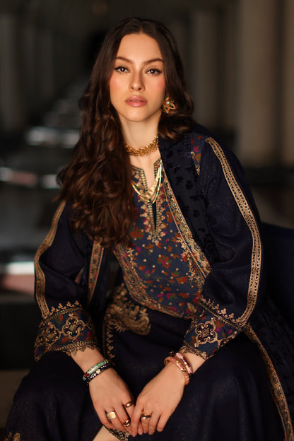 3-pc Stitched Embroidered Dyed Leather Shirt
