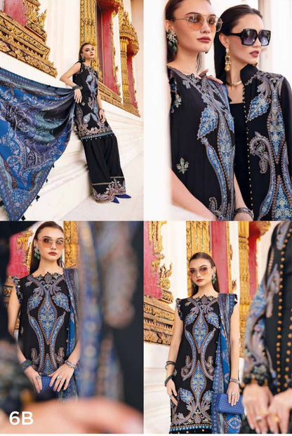 3 Piece Stitched Printed Linen Suit Maria B MPrints Winter Collection MBMP