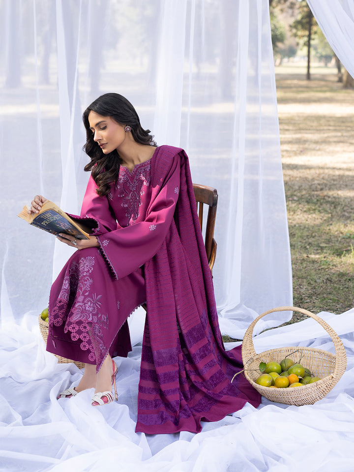3 PC - Mystique by Sanam Saeed - Stitched Luxury Collection - Plum (Article-04)
