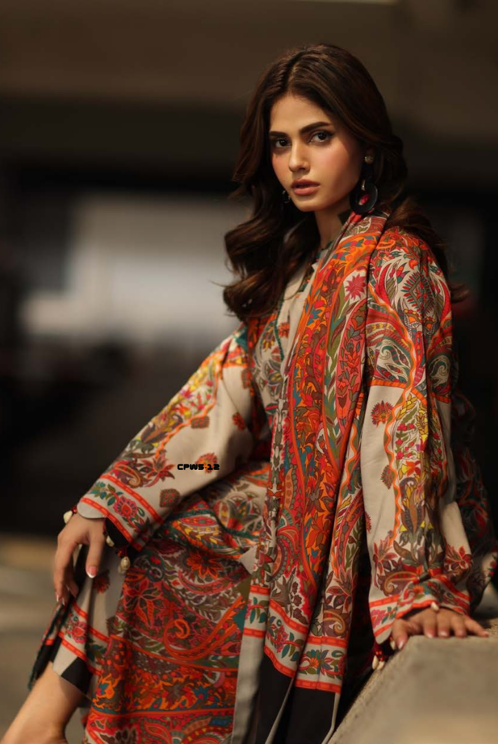3 Piece Stitched Linen Collection C-Prints by Charizma