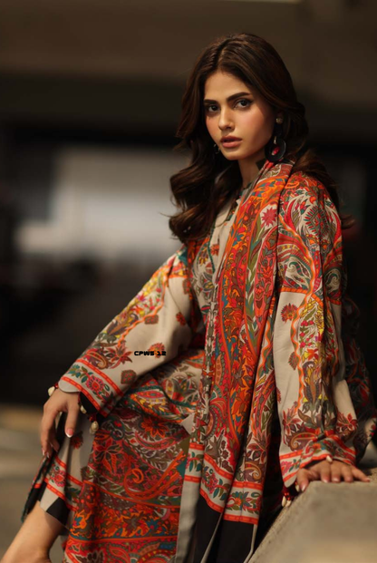 3 Piece Stitched Linen Collection C-Prints by Charizma
