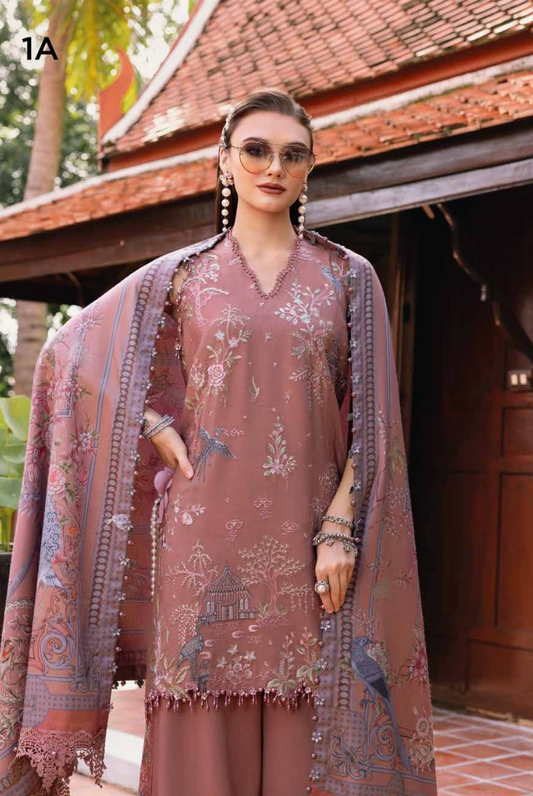 3 Piece Stitched Printed Linen Suit Maria B MPrints Winter Collection MBMP