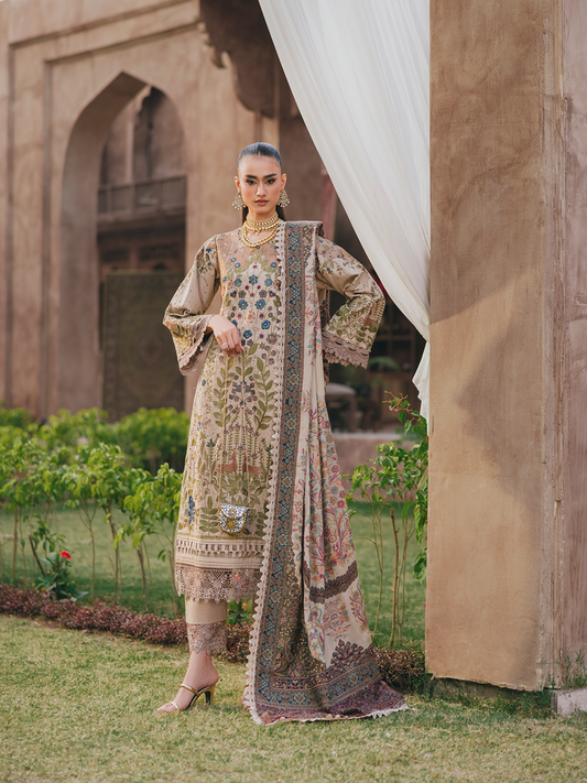 3 PC - Eshaisha Winter '25 - Stitched Dhanak Embroidered - Grey