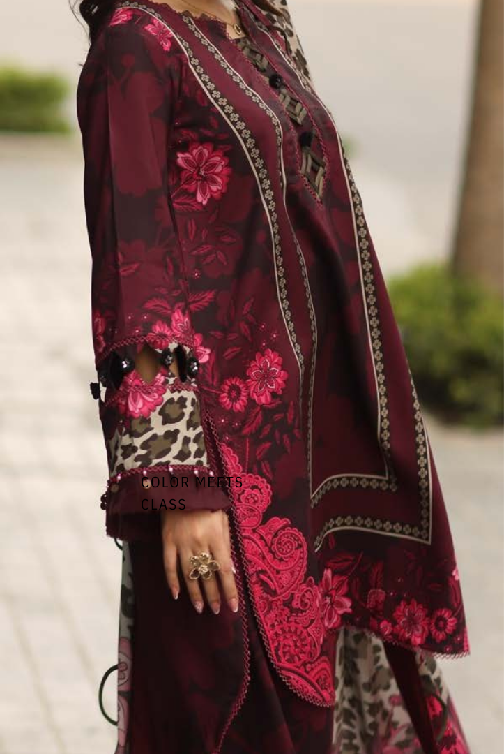 3 Piece Stitched Linen Collection C-Prints by Charizma