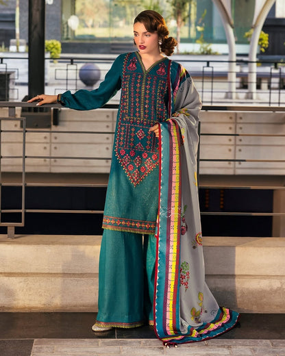 3 PC - Charizma Poshima Vol-IV - Stitched Peach Leather - Teal Green (PSW5-26)